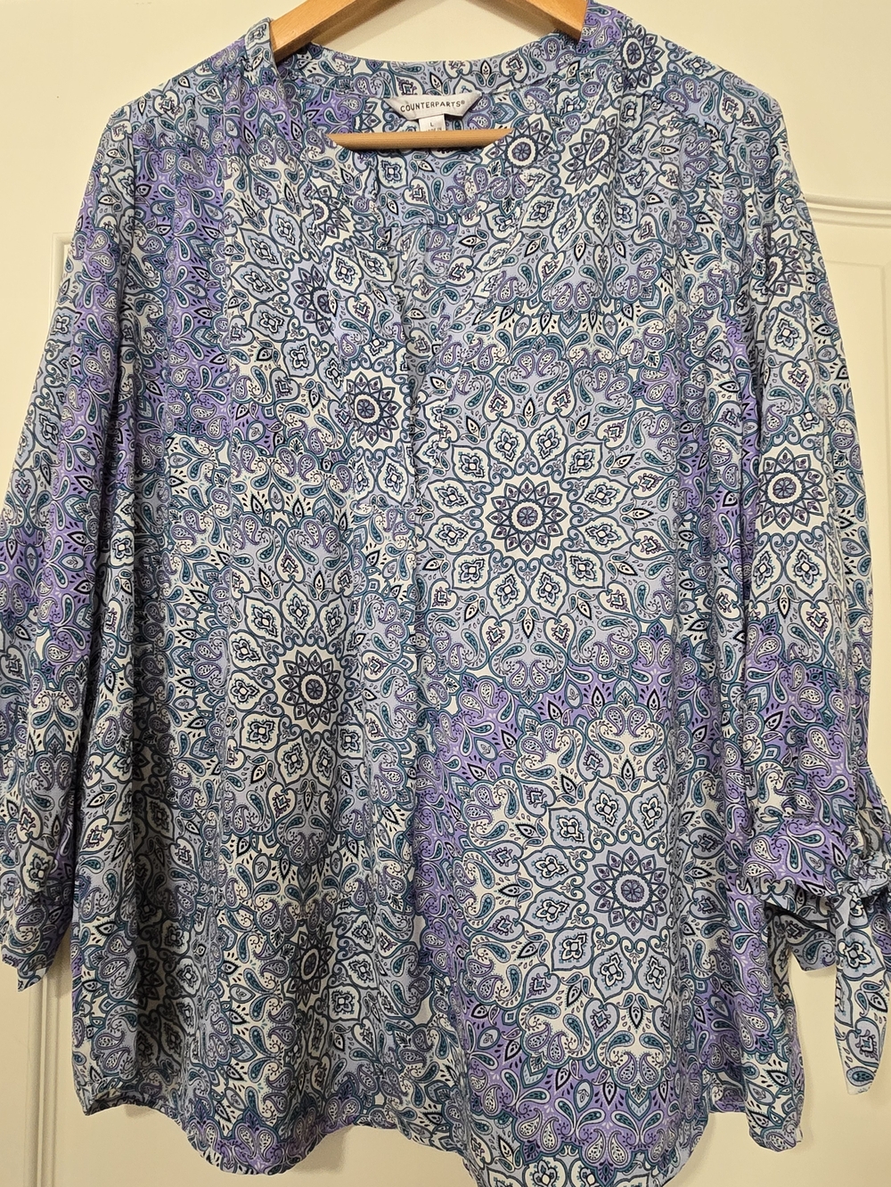 Counterparts Blue & Purple Medallion Tunic Drapey Flowy